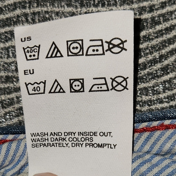 Tommy Hilfiger Shorts Womens Size 6 Blue Red Flag Chino Denim 2015 - Picture 7 of 9